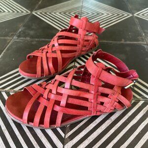 Red Leather Gladiator Sandals (Antellope Collection)